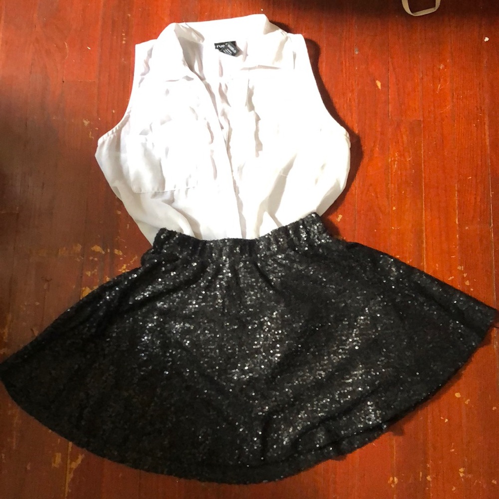 SAYWHAT? sequined skater skirt